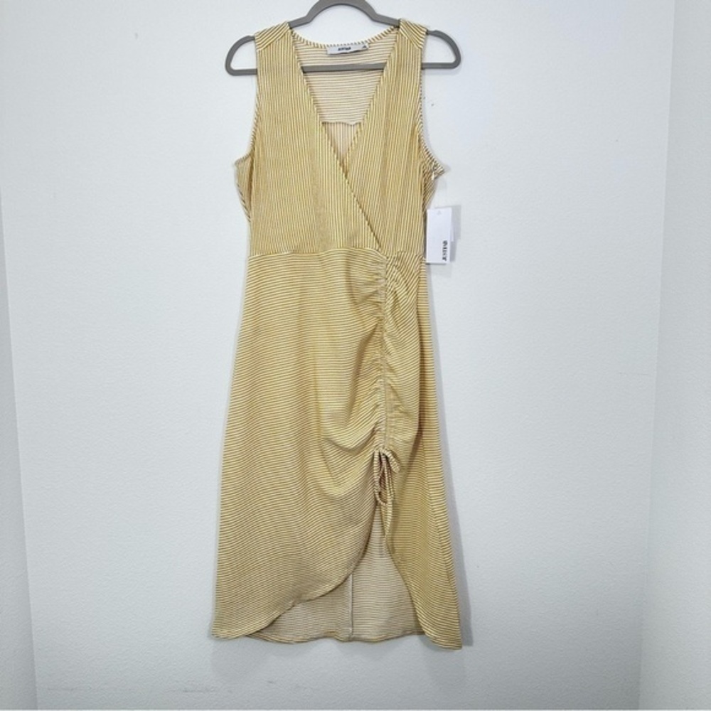 JustFab Yellow Striped Midi Dress